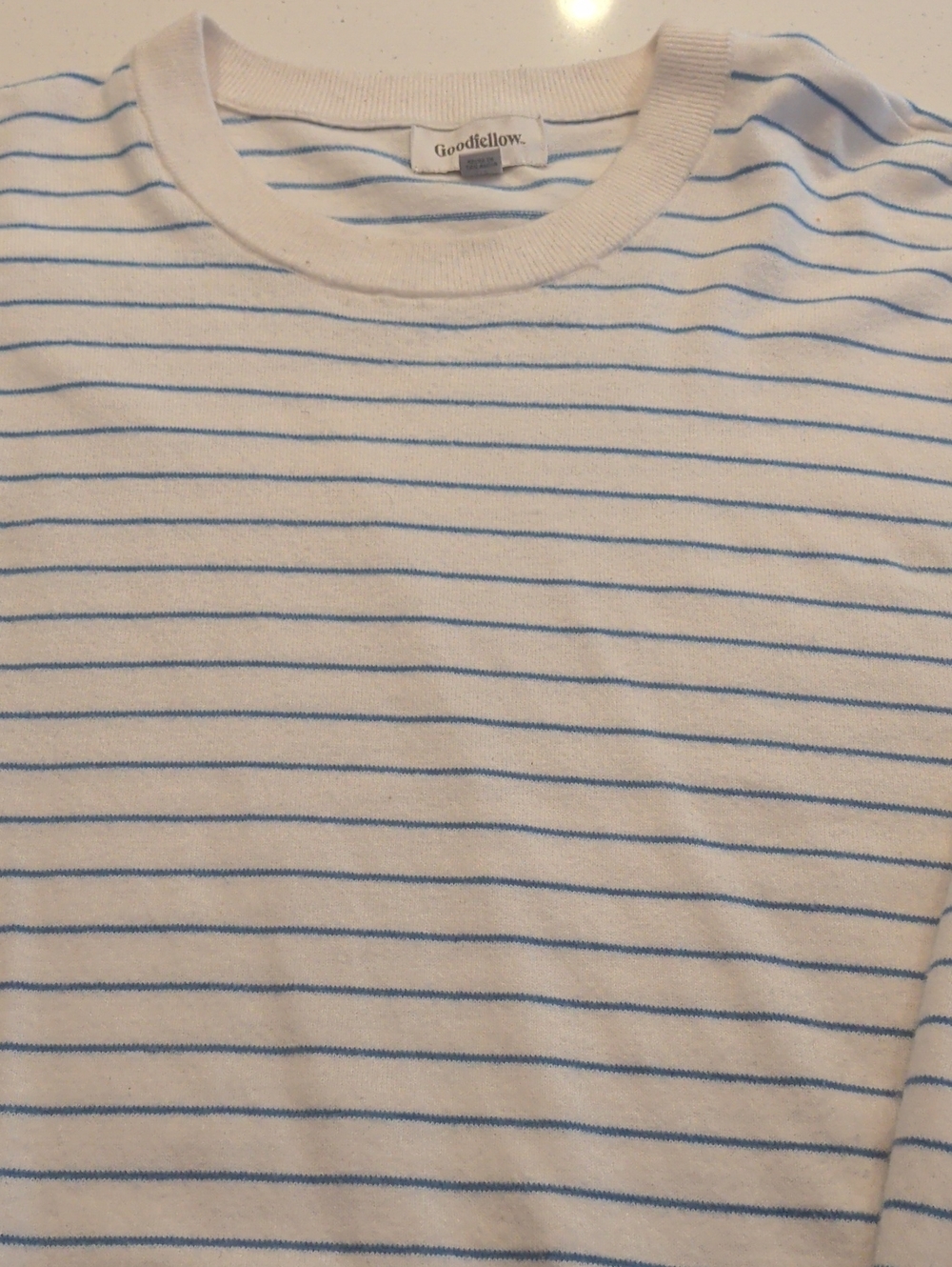Goodfellow & Co White Tee with Light Blue Stripes - Kids